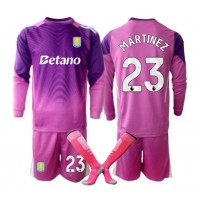 Stroje piłkarskie Aston Villa Emiliano Martinez #23 Bramkarskie Koszulka Trzeciej dla dzieci 2025-26 Długi Rękaw (+ szorty)